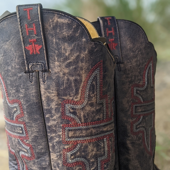 TIN HAUL men's "Slugger" baseball theme leather cowboy western boots NEW in box - Picture 13 of 16